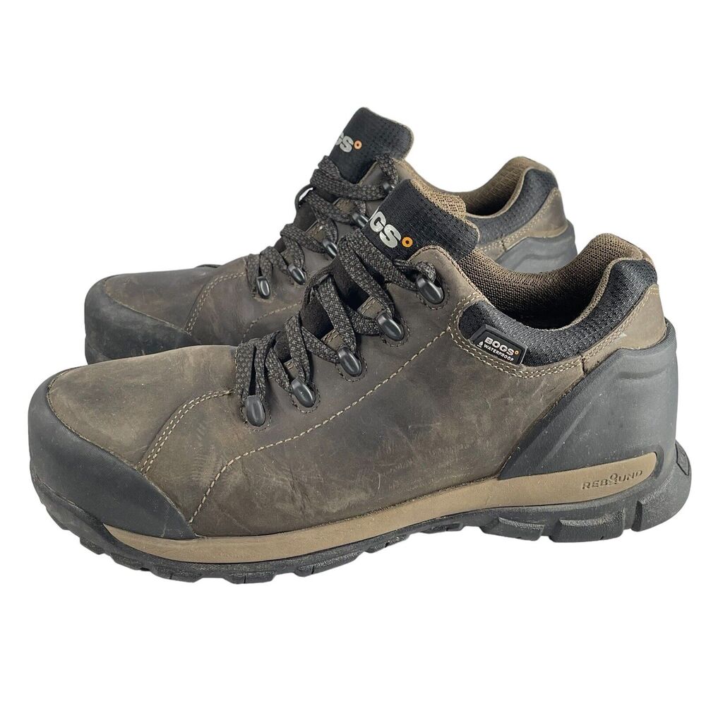 BOGS Mens Foundation Low 72235CT-200 Waterproof Work Boots Brown Leather SIZE 10